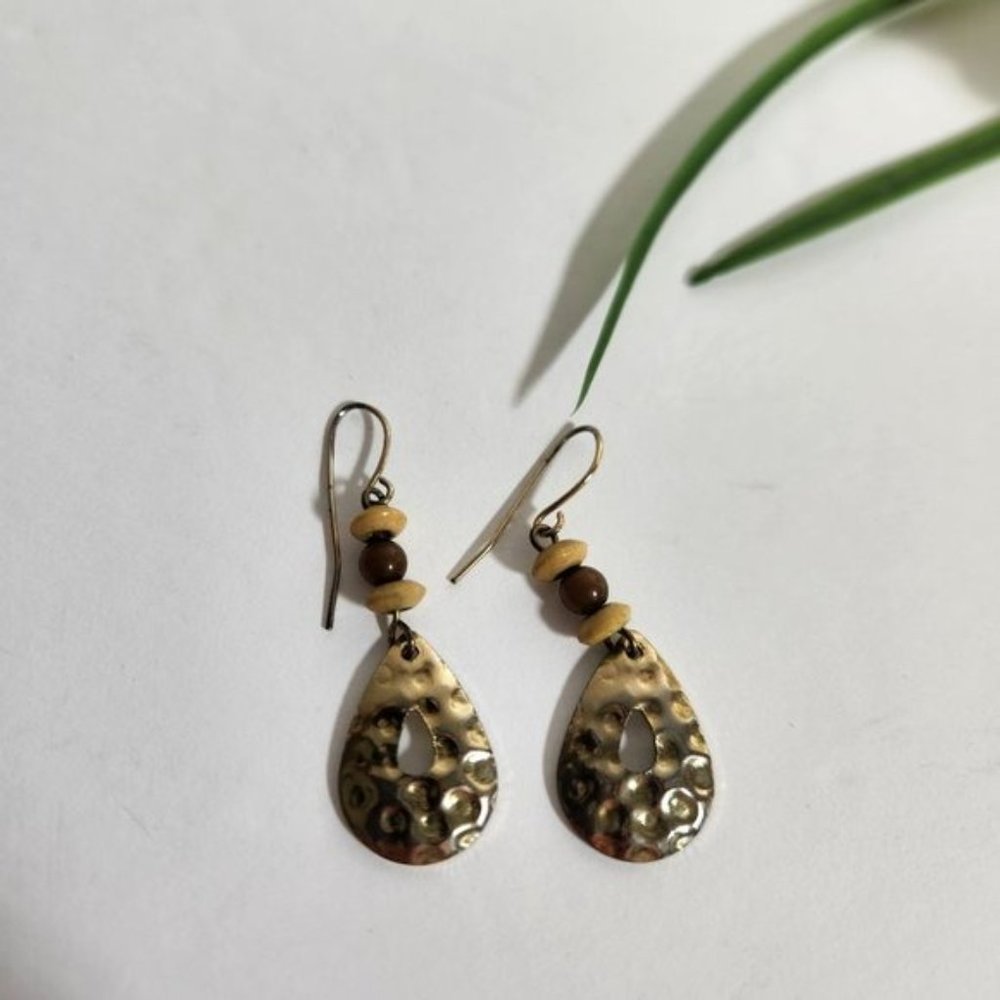 Hook Teardrop Earrings with bead - Picture 3 of 3